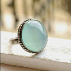 Aqua Chalcedony 925 Sterling Silver Ring Valentine Day Jewelry All Size SK244
