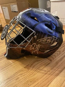 Stuart Skinner Jack Campbell signed Autogramm Edmonton Oilers F/S Goalie Maske - Bild 1 von 4