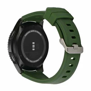 Bracelet Flexible en Silicone 22mm pour Samsung Gear S3 Smartwatch en Vert - Photo 1 sur 4