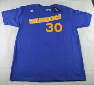 Stephen Curry NBA Adidas Blue/Gold Name & Number T-Shirt Golden State Warriors - Picture 1 of 5