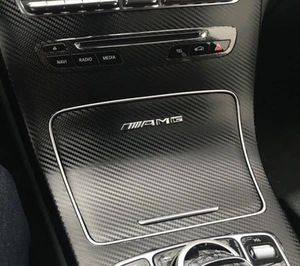 Chrome AMG Interior Dash Control Decal Badge Mercedes-Benz GLA200 GLA250 GLA45 - Picture 1 of 4