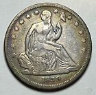 1839 No Drapery Seated Liberty Half Dollar - Key 50C; Gorgeous Toning; F/Vf K021