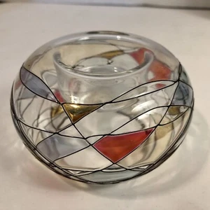Partylite Calypso Mosaic Stained Glass Tealight or Votive Candle Holder Bowl - Picture 1 of 4