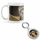 Mug & Round Keyring Set - Ferret Hammock Pet Rodent Animal  #16329