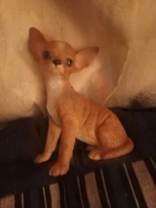 Vintage Lenox China Chihuahua Welpe hellbraun realistisch aussehende Hundefigur - Bild 1 von 3