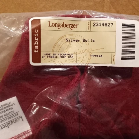 Longaberger 2314627 Silver Bells Holiday Christmas Basket Liner Paprika New (44) Cover