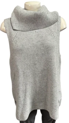 Talbots Women's Sweater Soft Turtleneck Sleeveless Gray Size L - Image 1 of 4