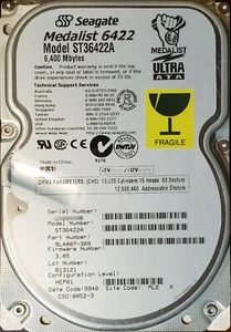 Seagate ST36422A 6,4GB 3,5" IDE/ATA-33 Medalist Festplatte/HDD, 3,05, Refurb - Bild 1 von 2
