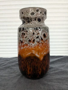Jarrón de lava vintage Blue Mountain Pottery Apollo esmalte naranja. 850. 8 1/2" - Imagen 1 de 12