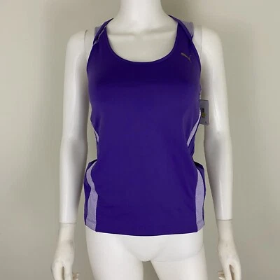 Camiseta sin mangas Puma para mujer talla M TP malla espalda púrpura sujetador incorporado nueva con etiquetas Foto 1 de 4