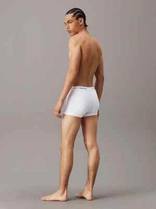 3-Pack Mutande Trunk Boxer uomo banda logo CALVIN KLEIN cotone bianco - Foto 1 di 6