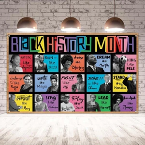 Black History Month Backdrop, Banner, Poster Pan African American Decoration and - Picture 1 of 6