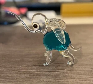 Elefant schönes blaues & klares mundgeblasenes Kunstglas - Bild 1 von 4