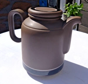 Cafetera Hornsea Pottery patrón de contraste años 70 - Imagen 1 de 6