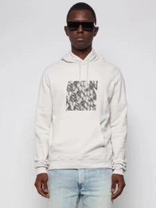 Saint Laurent Optical Illusion Ecru Cotton Hoodie - S, M, L & XL - BNWT, £600 - Picture 1 of 12