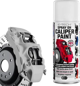 Pintura de pinza de freno de coche E-Tech plateada pulverizada 400 ml calor nominal 250 ° C lata ESCP-S - Imagen 1 de 12