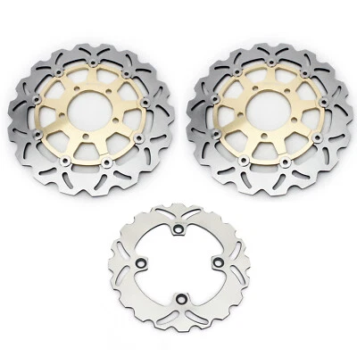 F + R Brake Rotors For Kawasaki ZX6R 2005-2006 ZX10R 04-07 NINJA 650R 2006-2016 Foto 1 de 4