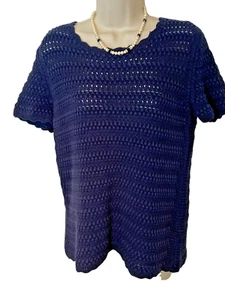 Banana Republic Damen Kurzarm Häkel Strick Pullover Oberteil Größe Medium - Bild 1 von 5