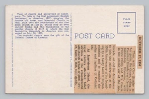 Postcard Newspaper Clipping of Queen & Prince Phillip Visit To Jamestown VA 1957 - Picture 1 of 2