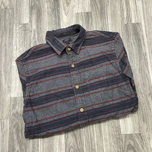 J. CREW Slim Button Down Red & Gray Flannel Striped Casual Shirt Men's Size S - Picture 1 of 8
