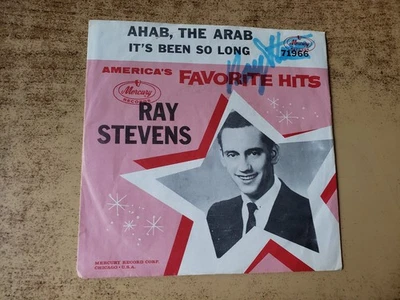 AUTOGRAPHED 1960s VG+ Ray Stevens Ahab, The Arab/ITS BEEN SO LONG SLEEVE ONLY 45 - Image 1 of 2