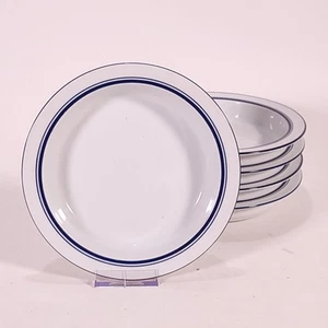 Dansk Christianshavn Bistro Blue Rimmed Soup Salad Bowls 7 ¾ Inch Lot Of 5 - Picture 1 of 3