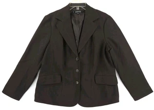 Kasper Damen Blazer Gr. 16 W Braun Stretch Denim Naht Kontur 3 Druckknöpfe Lang Slv - Bild 1 von 22