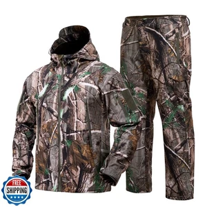 YEVHEV Quiet Hunting Clothes Suit Clothing Gear Camouflage Hoodie Jacket Pant - Picture 1 of 5