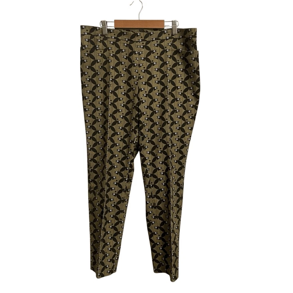 Akris Punto Franca Bird Print Ankle Pants Size 10 - Image 1 of 4