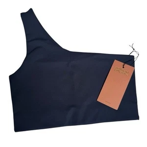 NWT Girlfriend Collective Bianca One Shoulder Bra, Navy Blue, Size S - Picture 1 of 4
