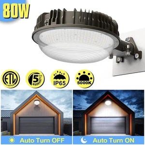 80W LED Barn Yard Light with Dusk to Dawn Sensors Outdoor Security Flood Lights - Picture 1 of 12