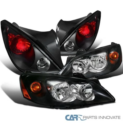 Fits 06-09 Pontiac G6 Coupe 2Dr Black Headlights+Tail Lights Parking Brake Lamps - Image 1 of 4