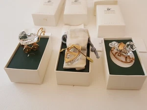 Swarovski Crystal memories rowboat-baby stroller-rocking horse lot of 3 + boxes - Picture 1 of 11