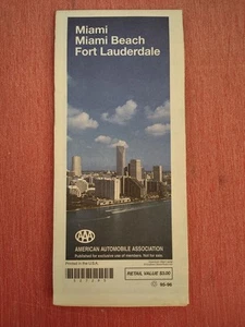 AAA Map - Miami , Miami Beach, Fort Lauderdale 1994 - Picture 1 of 2