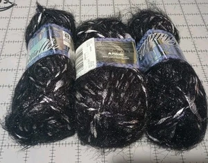 DISCONTINUED Patons Glitallic Yarn Color Black (Set Of 3) - Picture 1 of 2