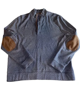 Jos A. Bank Men’s Reserve Quilted Quarter Zip Pullover Cotton Blue Size XL - Picture 1 of 7