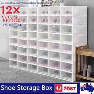 Shoe Display Case Box Storage Rack Drawer Dustproof Stackable Waterproof Large - Picture 1 of 13