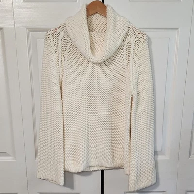 Suéter The Limited Crema Grueso Tejido Capucha Cuello Talla LG Neutro Cabina Esquí Clásico Foto 1 de 4