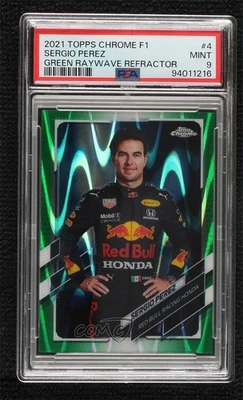 2021 Chrome Formula 1 F1 Racers Green RayWave Refractor /99 Sergio Perez PSA 9 - Image 1 of 2