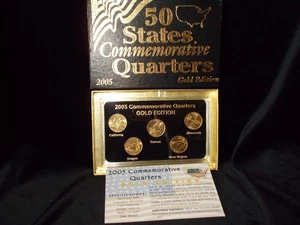 U.S. MINT 50 STATE QUARTERS GOLD EDITION c.2005 MINT IN ORIGINAL BOX W/INSERT - Picture 1 of 1