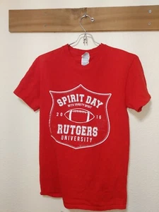Rutgers University Spirit Day 2016, Red T-Shirt Size S NEW JERSEY - Picture 1 of 5