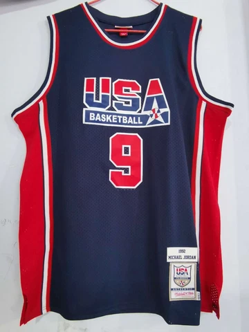 Michael Jordan 1992 #9 U.S.A. Basketball Dream Team Navy Jersey Men NWT Cover