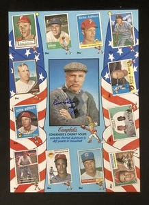 Richie Ashburn Signed 1989 Topps Campbell Soup Uncut Card HOF Autograph PSA/DNA - Picture 1 of 4