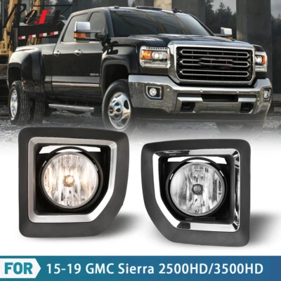 Par de luces antiniebla transparentes para GMC Sierra 2500HD/3500HD 2015-2019 Foto 1 de 4
