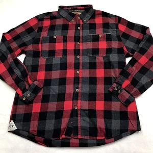 BOSTON TRADER Luxury Vintage Flannel Shirt Men XL Red Black Gray Buffalo Plaid - Picture 1 of 15