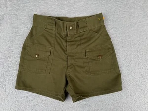 VINTAGE Boy Scouts Shorts Youth 24 Green Official Uniform Twill Cargo 23x3 - Picture 1 of 14