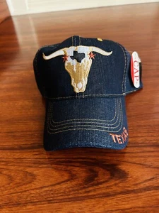 Texas Longhorns Blue Jean Style Cap Hat Lone Star Texas New - Picture 1 of 5