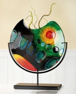Jarrón decorativo GlasArt 39057 Sunrise redondo multicolor altura 37 cm ancho 31 cm profundidad 9 cm - Imagen 1 de 2