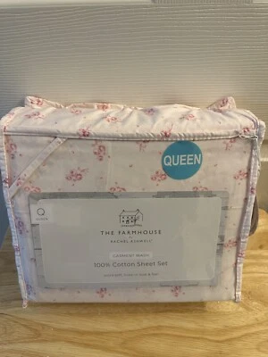 Shabby Chic The Farmhouse by Rachel Ashwell Pink Petite Floral Queen Sheet Set - Image 1 of 4