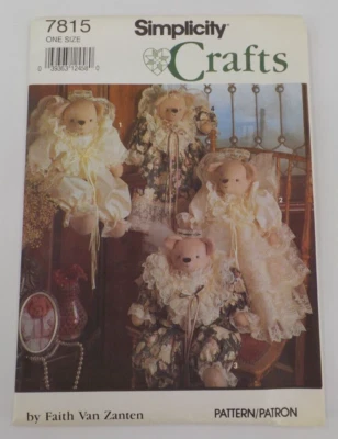 SIMPLICITY CRAFTS PATTERN #7815 18" ANGEL BEAR W/ WINGS ROMPER DRESS UNCUT 1992 - Image 1 of 4